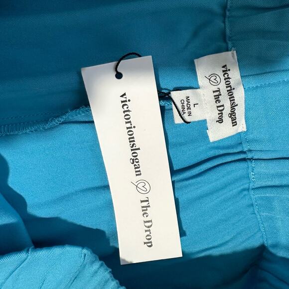 Victoriouslogan The Drop  Women's Wide Leg Pull On Pant Blue Large - Picture 15 of 16